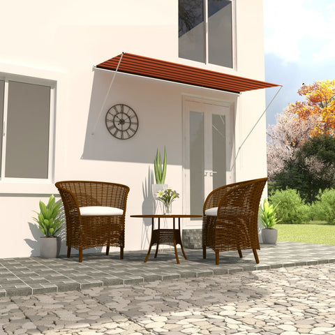 ZNTS Retractable Awning 300x150 cm Orange and Brown 145897