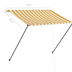 ZNTS Retractable Awning with LED 150x150 cm Yellow and White 145908