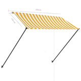 ZNTS Retractable Awning with LED 250x150 cm Yellow and White 145910