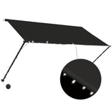 ZNTS Retractable Awning with LED 250x150 cm Anthracite 145917
