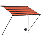 ZNTS Retractable Awning with LED 150x150 cm Orange and Brown 145929