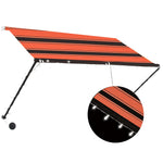 ZNTS Retractable Awning with LED 250x150 cm Orange and Brown 145931