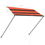 ZNTS Retractable Awning with LED 250x150 cm Orange and Brown 145931