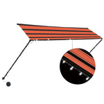 ZNTS Retractable Awning with LED 300x150 cm Orange and Brown 145932