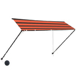 ZNTS Retractable Awning with LED 300x150 cm Orange and Brown 145932