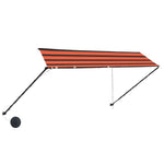ZNTS Retractable Awning with LED 350x150 cm Orange and Brown 145933