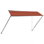 ZNTS Retractable Awning with LED 350x150 cm Orange and Brown 145933