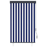 ZNTS Outdoor Roller Blind 100x250 cm Blue and White 145955