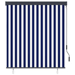 ZNTS Outdoor Roller Blind 140x250 cm Blue and White 145967