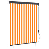 ZNTS Outdoor Roller Blind 140x250 cm White and Orange 145969