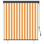 ZNTS Outdoor Roller Blind 140x250 cm White and Orange 145969
