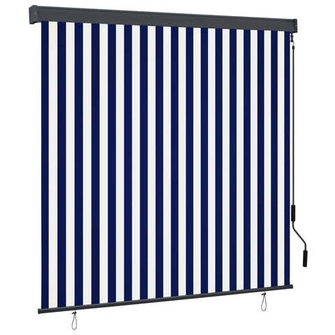 ZNTS Outdoor Roller Blind 170x250 cm Blue and White 145979