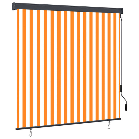 ZNTS Outdoor Roller Blind 170x250 cm White and Orange 145981