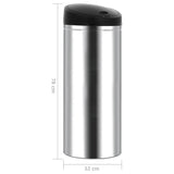 ZNTS Automatic Sensor Dustbin Garbage Bin 62 L Stainless Steel 51154