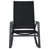 ZNTS Garden Rocking Chairs 2 pcs Textilene Black 48123