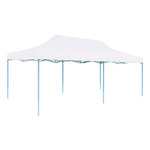 ZNTS Folding Pop-up Partytent with Sidewalls 3x6 m Steel White 48863
