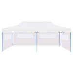 ZNTS Folding Pop-up Partytent with Sidewalls 3x6 m Steel White 48863