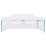ZNTS Folding Pop-up Partytent with Sidewalls 3x6 m Steel White 48863