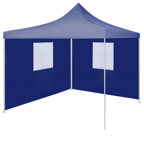 ZNTS Professional Folding Party Tent with 2 Sidewalls 2x2 m Steel Blue 48878