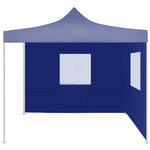 ZNTS Professional Folding Party Tent with 2 Sidewalls 2x2 m Steel Blue 48878