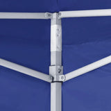 ZNTS Professional Folding Party Tent with 2 Sidewalls 2x2 m Steel Blue 48878