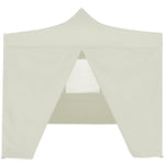 ZNTS Professional Folding Party Tent with 4 Sidewalls 2x2 m Steel Cream 48882
