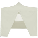 ZNTS Professional Folding Party Tent with 4 Sidewalls 2x2 m Steel Cream 48882