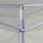 ZNTS Professional Folding Party Tent with 4 Sidewalls 2x2 m Steel Cream 48882