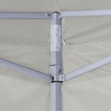 ZNTS Professional Folding Party Tent with 4 Sidewalls 2x2 m Steel Cream 48882
