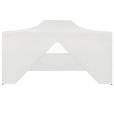 ZNTS Professional Folding Party Tent with 4 Sidewalls 3x4 m Steel White 48900
