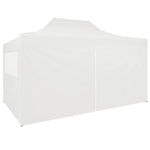 ZNTS Professional Folding Party Tent with 4 Sidewalls 3x4 m Steel White 48900