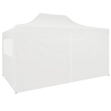 ZNTS Professional Folding Party Tent with 4 Sidewalls 3x4 m Steel White 48900