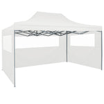 ZNTS Professional Folding Party Tent with 4 Sidewalls 3x4 m Steel White 48900