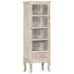 ZNTS Highboard Grey 45x30x130 cm Solid Mango Wood 286312