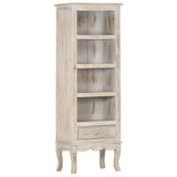 ZNTS Highboard Grey 45x30x130 cm Solid Mango Wood 286312
