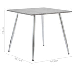 ZNTS Dining Table Concrete and Silver 80.5x80.5x73 cm MDF 248296
