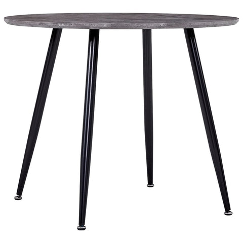 ZNTS Dining Table Concrete and Black 90x73.5 cm MDF 248303