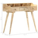 ZNTS Secretary Desk 90x45x86 cm Solid Mango Wood 286184
