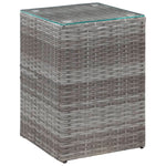 ZNTS Side Tables 3 pcs with Glass Top Grey Poly Rattan 46985