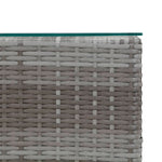ZNTS Side Tables 3 pcs with Glass Top Grey Poly Rattan 46985