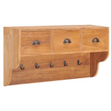 ZNTS Wall Mounted Coat Rack 80x25x45 cm Solid Teak Wood 287236
