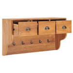 ZNTS Wall Mounted Coat Rack 80x25x45 cm Solid Teak Wood 287236
