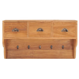 ZNTS Wall Mounted Coat Rack 80x25x45 cm Solid Teak Wood 287236