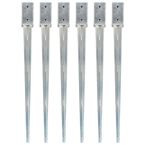 ZNTS Ground Spikes 6 pcs Silver 7x7x90 cm Galvanised Steel 145405