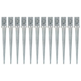 ZNTS Ground Spikes 12 pcs Silver 8x8x76 cm Galvanised Steel 145409