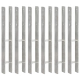 ZNTS Fence Anchors 6 pcs Silver 7x6x60 cm Galvanised Steel 145294