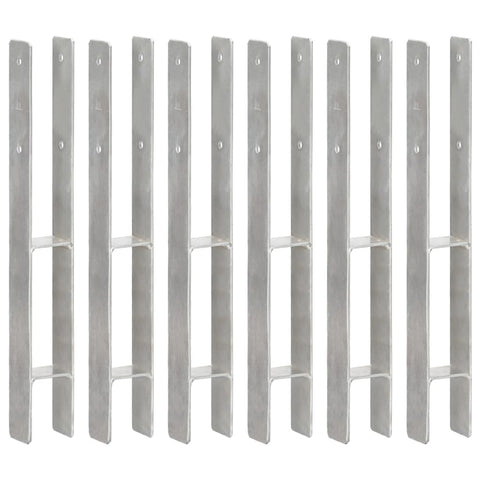 ZNTS Fence Anchors 6 pcs Silver 7x6x60 cm Galvanised Steel 145294