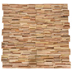 ZNTS 3D Wall Cladding Panels 20 pcs Solid Teak 2 m 279067