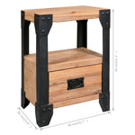 ZNTS Nightstands 2 pcs Solid Acacia Wood Steel 40x30x54 cm 279100