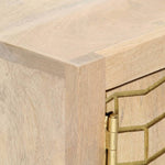 ZNTS Coffee Table Gold 90x50x35 cm Solid Mango Wood 286501